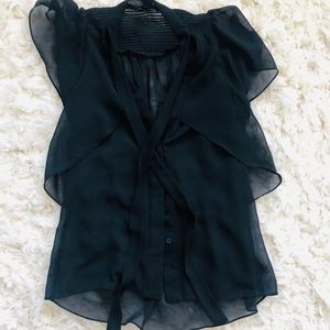 Black blouse with ties